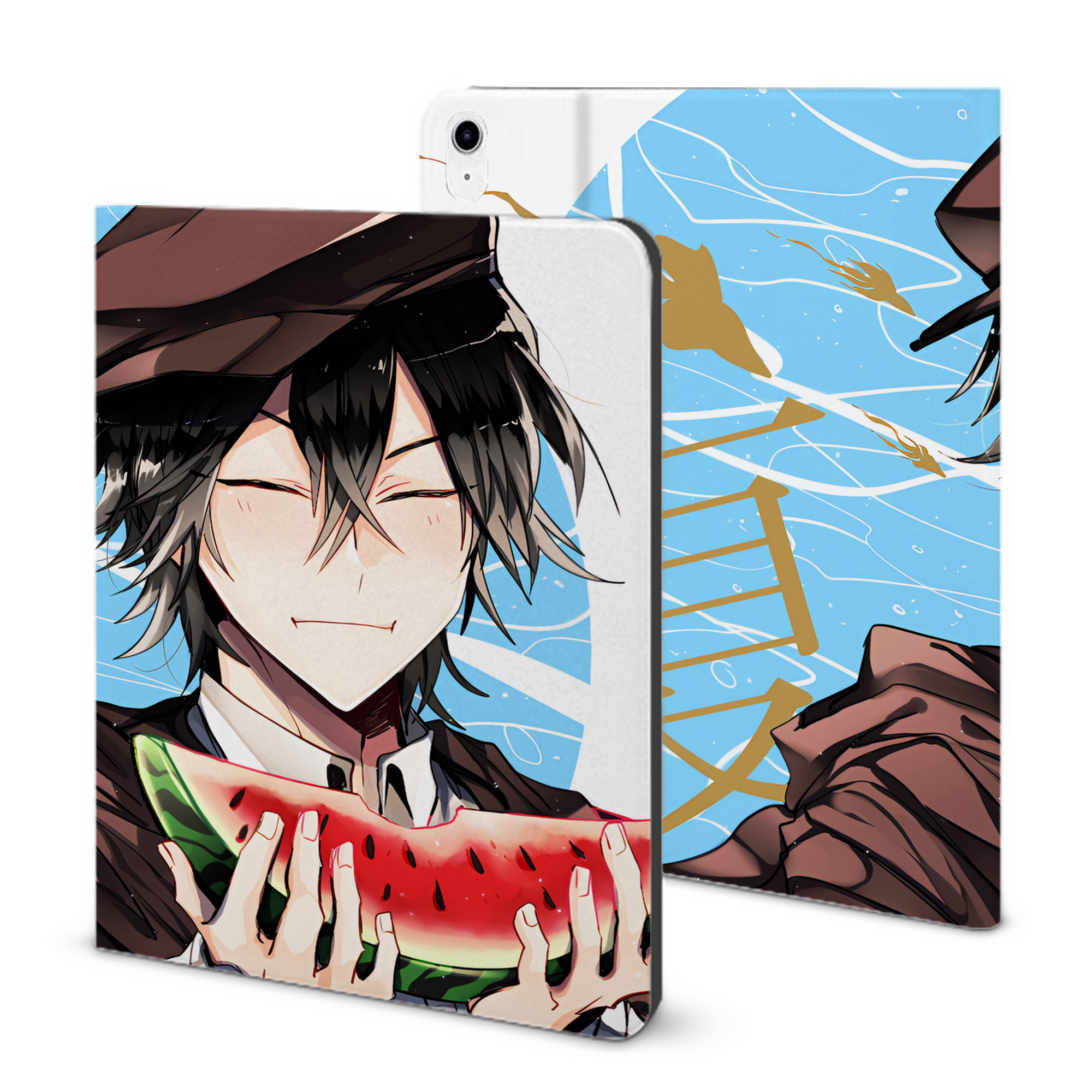 （画像用） 文豪ストレイドッグス Bungo Stray Dogs IPad ケース ブック型 PUレザー TPU 耐衝撃 軽量 薄型 ペン収納なし 全面保護 IPad 各モデル対応